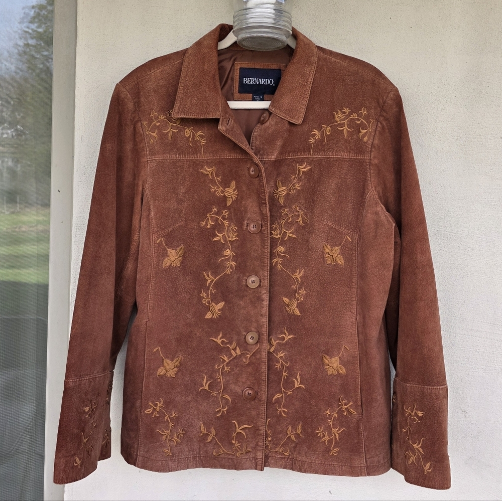 Bernardo-brand, Genuine Suede, Embroidered, Fully Lined Jacket (Large)